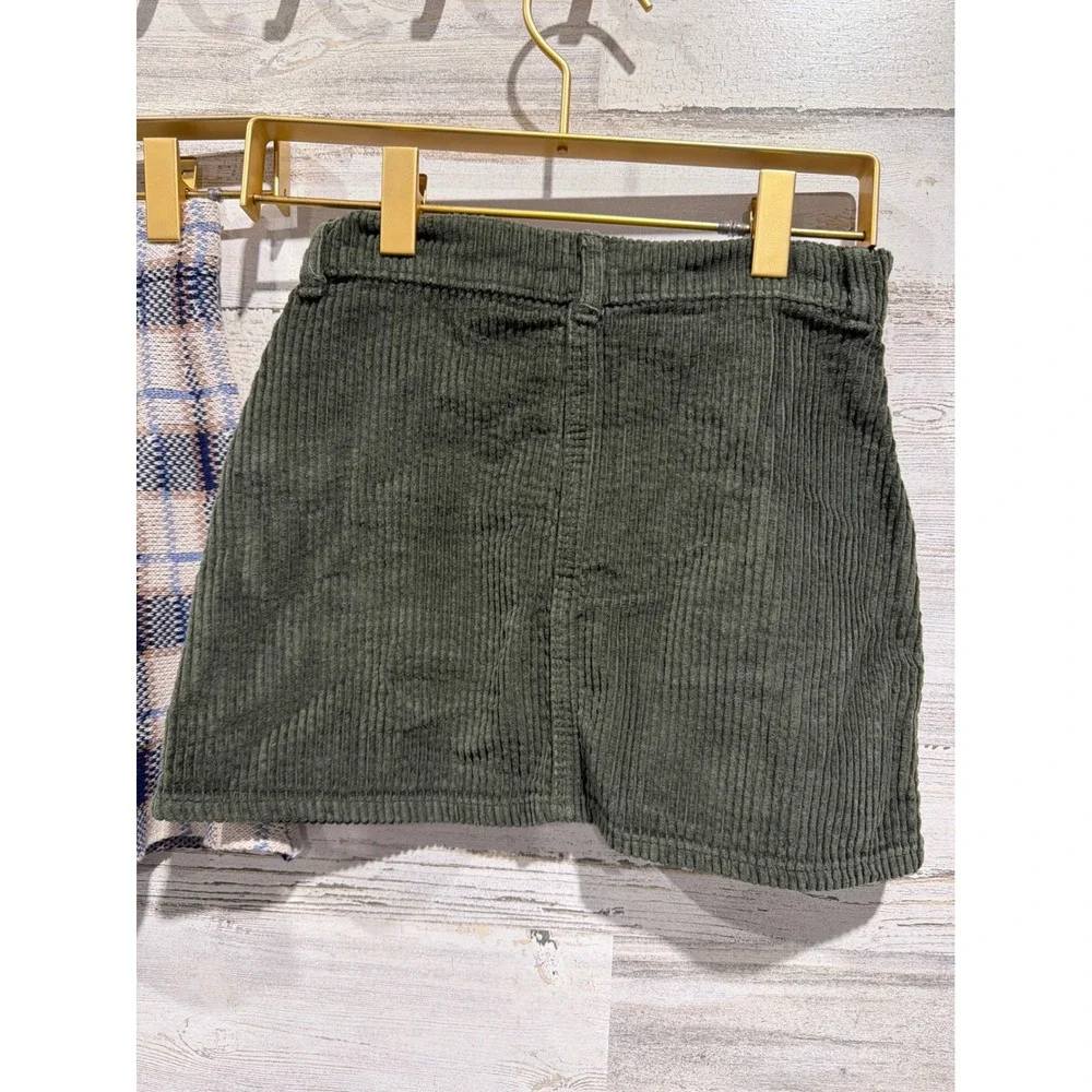 Draper James Old Navy Skirt Bundle Girls 6 Green Plaid Corduroy Preppy EUC